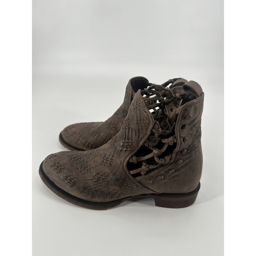 PATINA VIE BY LANE COWGIRL ANKLE BOOTIES WOMEN'S SIZE 7.5 BROWN - Picture 7 of 13